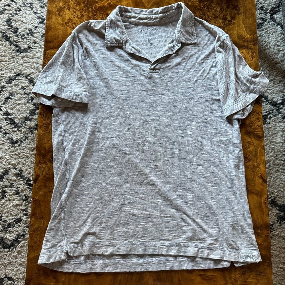 Calvin Klein Jeans Men's Tan / Beige Polo - Size L